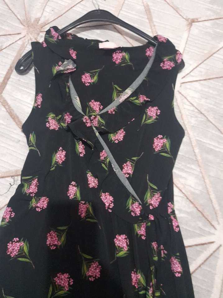 Çiçek Desenli sirt  Kadın Elbise - Görsel 3