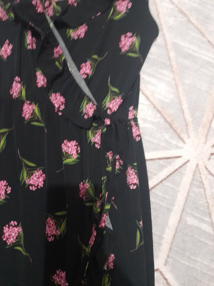 Çiçek Desenli sirt  Kadın Elbise - Görsel 2