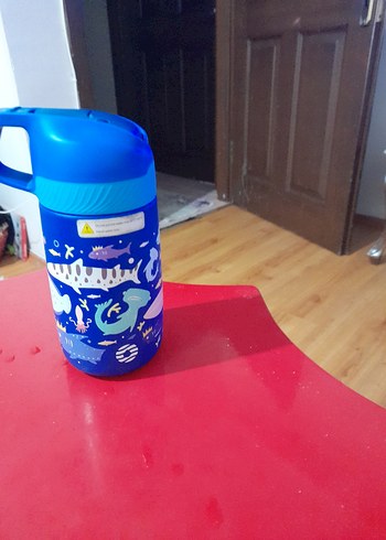 flt& JUMP  into life Çocuklar için renkli mavi termos şişe - Görsel 3