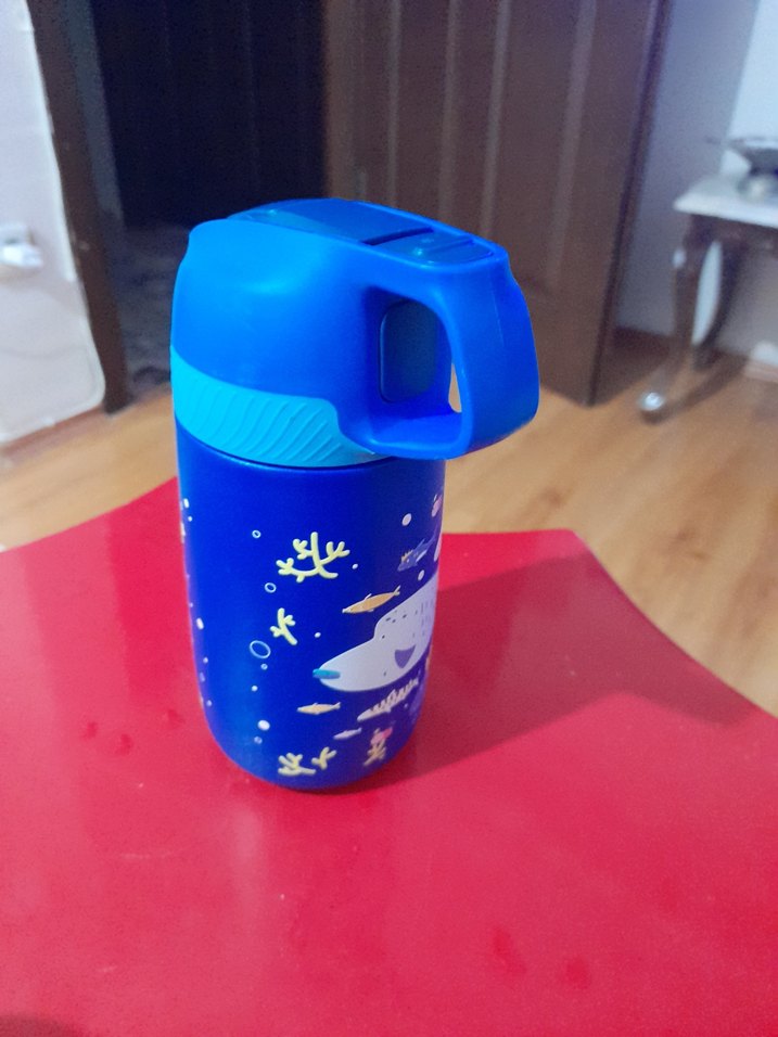 flt& JUMP  into life Çocuklar için renkli mavi termos şişe - Görsel 2