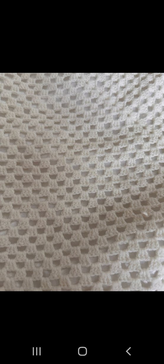 krem  Çocuk Battaniyesi Beyaz Fırfırlı Kenar  el emeği - Görsel 3