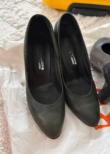 haki Stiletto Topuklu Kadın Ayakkabı - Görsel 4