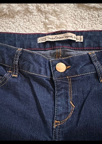 Kadın Lacivert Midi Denim Şort - Görsel 3