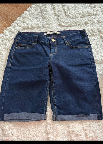 Kadın Lacivert Midi Denim Şort - Görsel 4