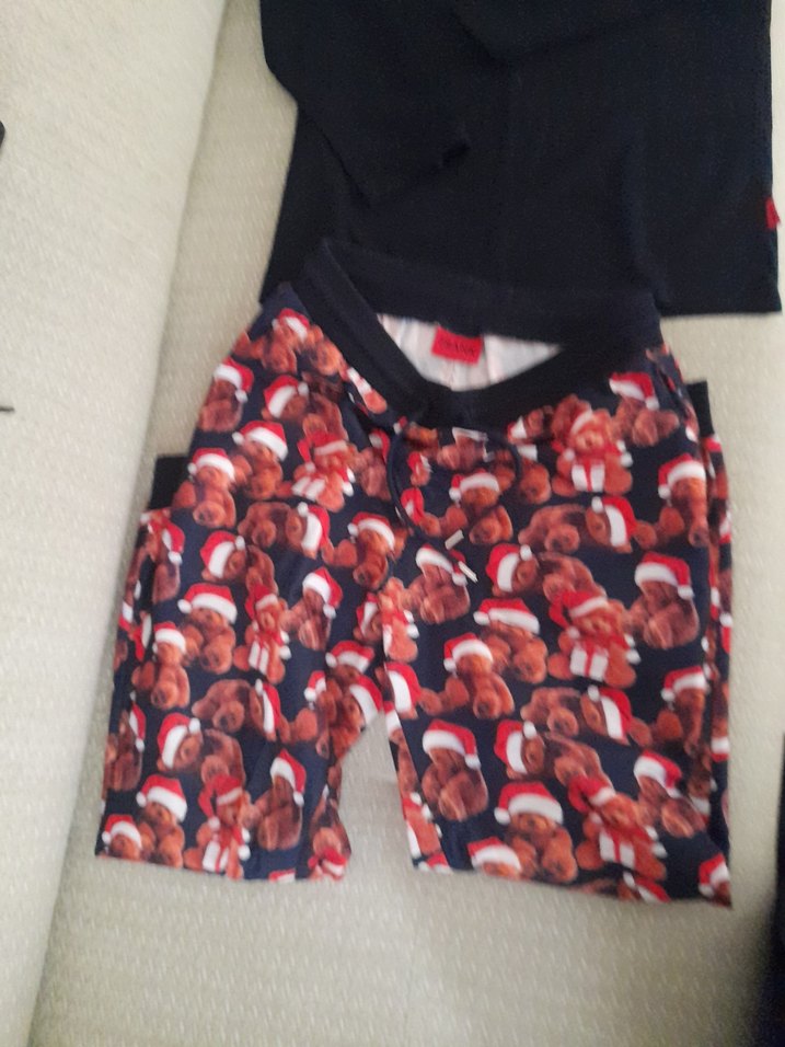 Erkek Siyah Örme Desenli uzun Kollu Pijama Takımı - Görsel 5