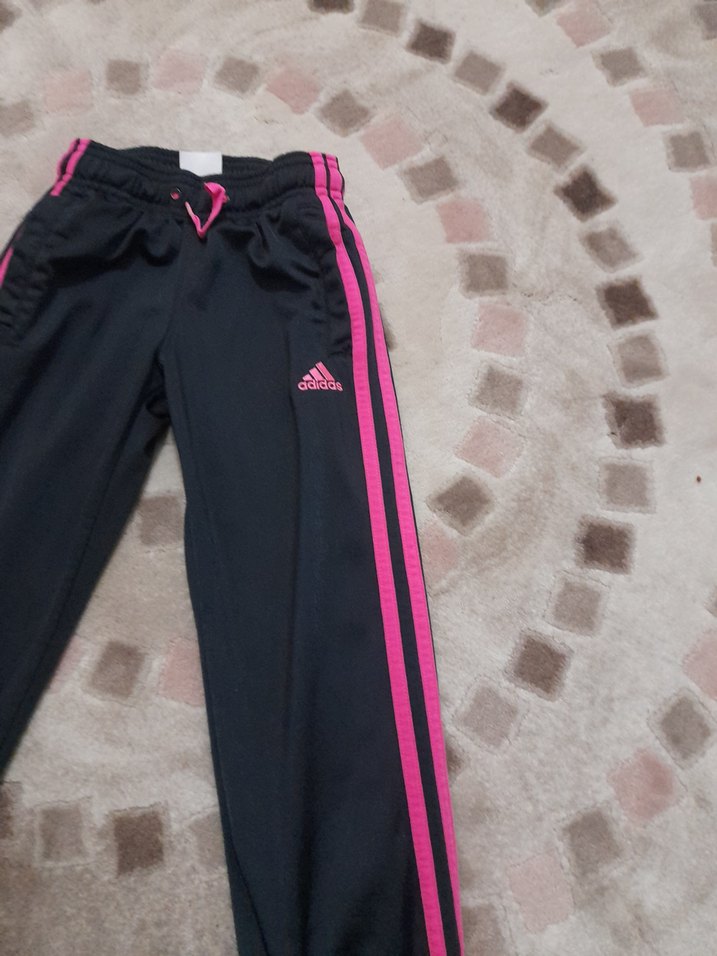 Pembe Şeritli Siyah cocuk Eşofman Altı - Görsel 2