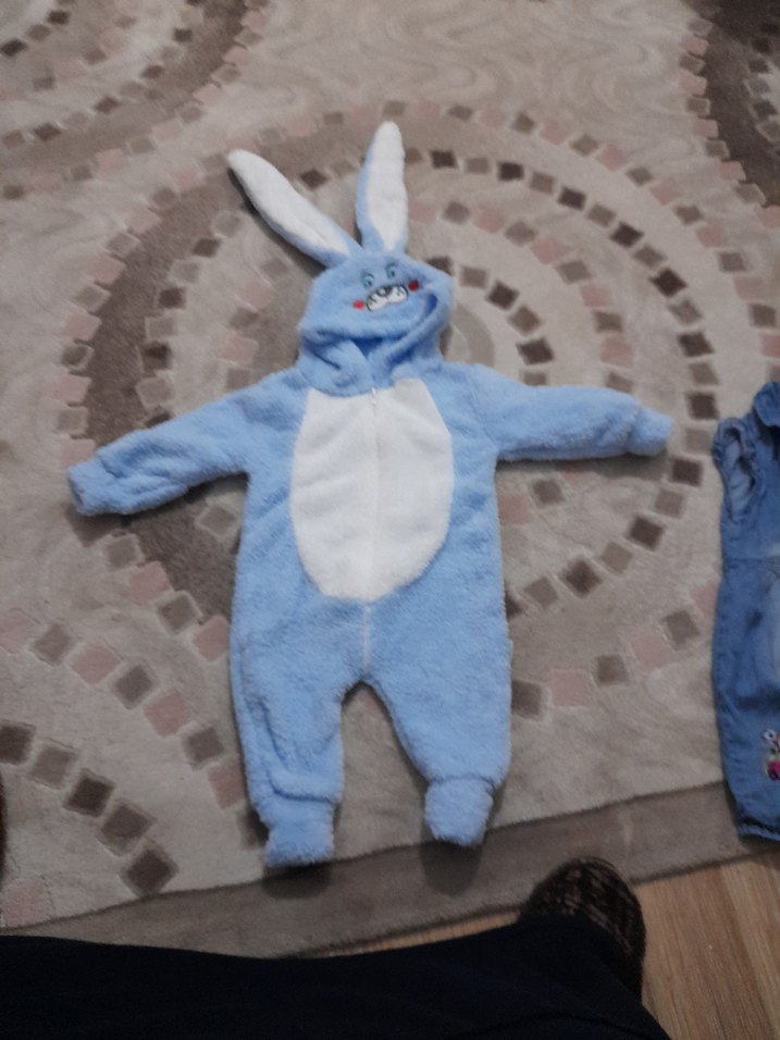 Mavi peluş Bebek Tulumu - Görsel 3