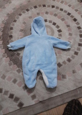Mavi Kapüşonlu Bebek Tulumu - Görsel 4