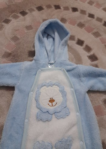 Mavi Kapüşonlu Bebek Tulumu - Görsel 2