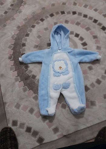 Mavi Kapüşonlu Bebek Tulumu - Görsel 3