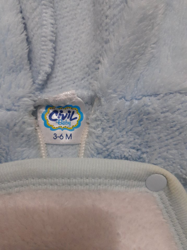 Mavi Kapüşonlu Bebek Tulumu - Görsel 5