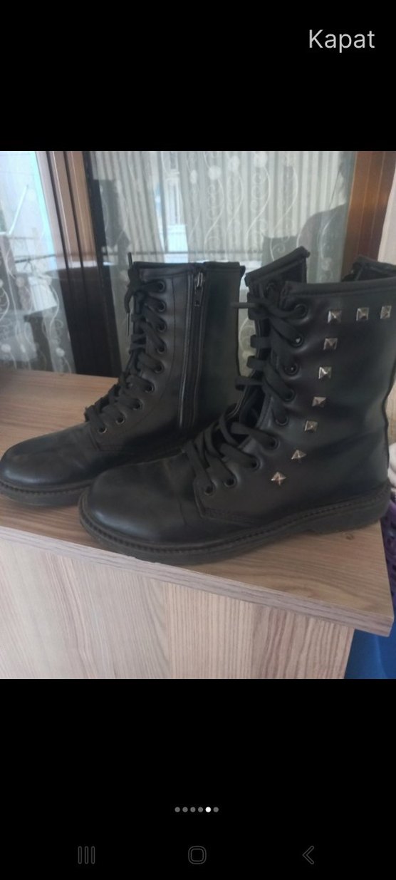 Siyah Deri Tarz Bot - Görsel 3