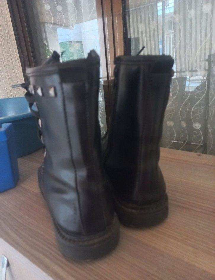 Siyah Deri Tarz Bot - Görsel 4