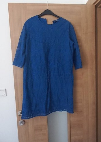 Kadın Mavi Denim Elbise - Görsel 4