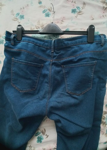 Kadın Mavi Bol Kesim Midi Kot Pantolon - Görsel 6