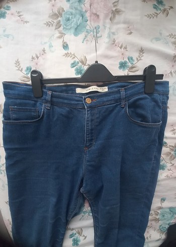 Kadın Mavi Bol Kesim Midi Kot Pantolon - Görsel 4