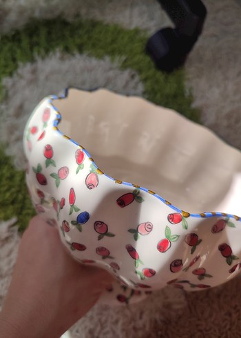 Çiçek Desenli Renkli meyve kase yada dekor - Görsel 6