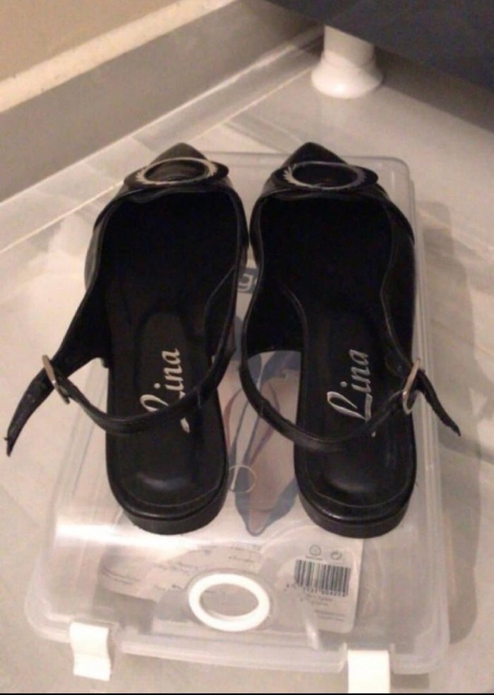 Siyah Rugan Stiletto Tokalı Kadın Ayakkabı - Görsel 2