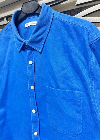 Mavi Düğmeli Erkek Kot Gömlek - Görsel 3
