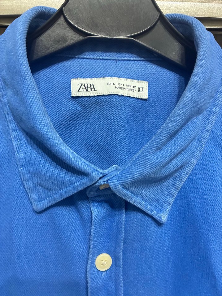 Mavi Düğmeli Erkek Kot Gömlek - Görsel 5