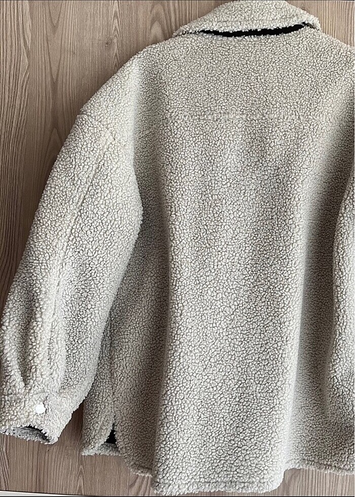 Pull and bear peluş ceket - Görsel 4