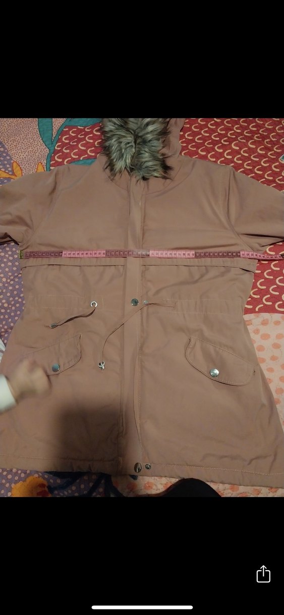 Pembe Kadın Midi Kışlık Kürklü Kapüşonlu mont - Görsel 2