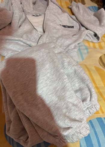 Diğer Gri Baskılı Oversize Sweatshirt ve Eşofman Altı