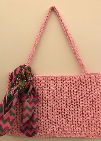 Michael Kors Pembe Örgü l Detaylı Bohem Kadın Çanta