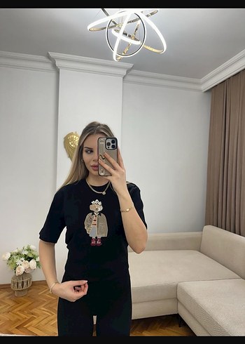 Beyaz nakışlı Beymen Kadın Tişört - Görsel 2