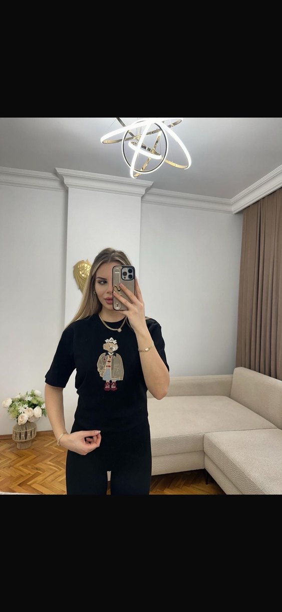 Beyaz nakışlı Beymen Kadın Tişört - Görsel 2