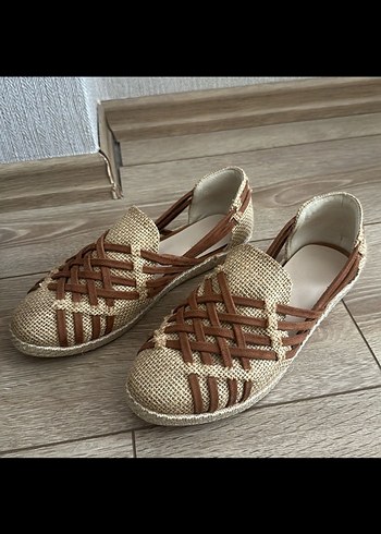 Bej Örgü Kadın Dolgu Topuk Espadril - Görsel 2