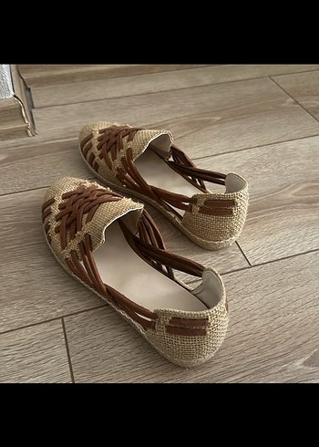 Bej Örgü Kadın Dolgu Topuk Espadril - Görsel 3