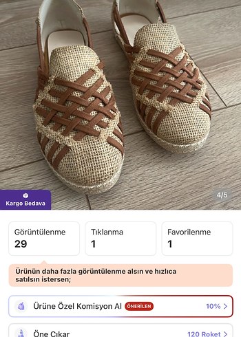 Bej Örgü Kadın Dolgu Topuk Espadril - Görsel 4
