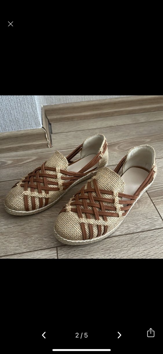 Bej Örgü Kadın Dolgu Topuk Espadril - Görsel 2