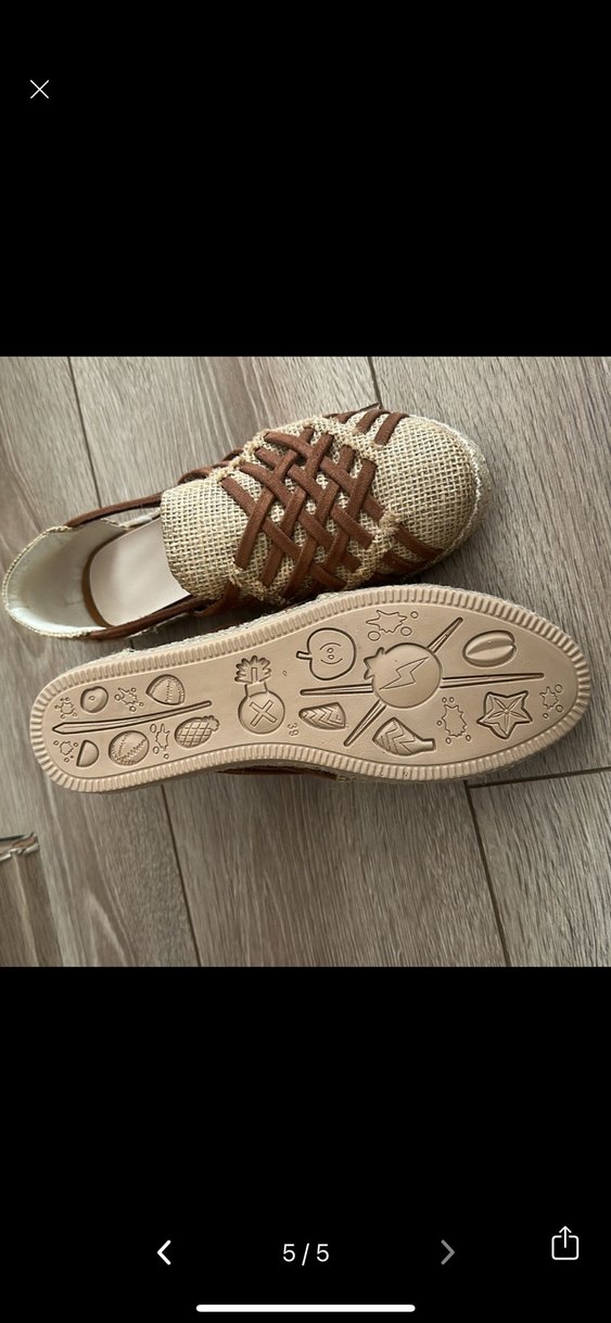 Bej Örgü Kadın Dolgu Topuk Espadril - Görsel 5