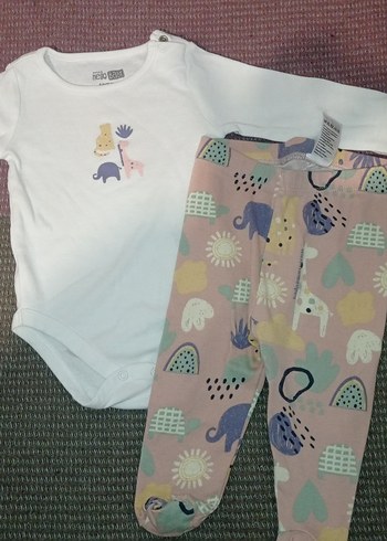 hellobaby Bebek Kız Baskılı Body ve Pantolon Takımı