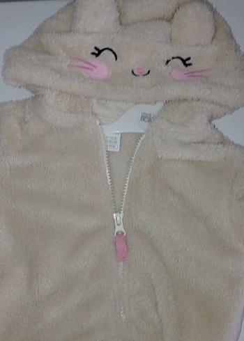 LC Waikiki lc Waikiki kız bebek peluş fermuarlı kapşonlu