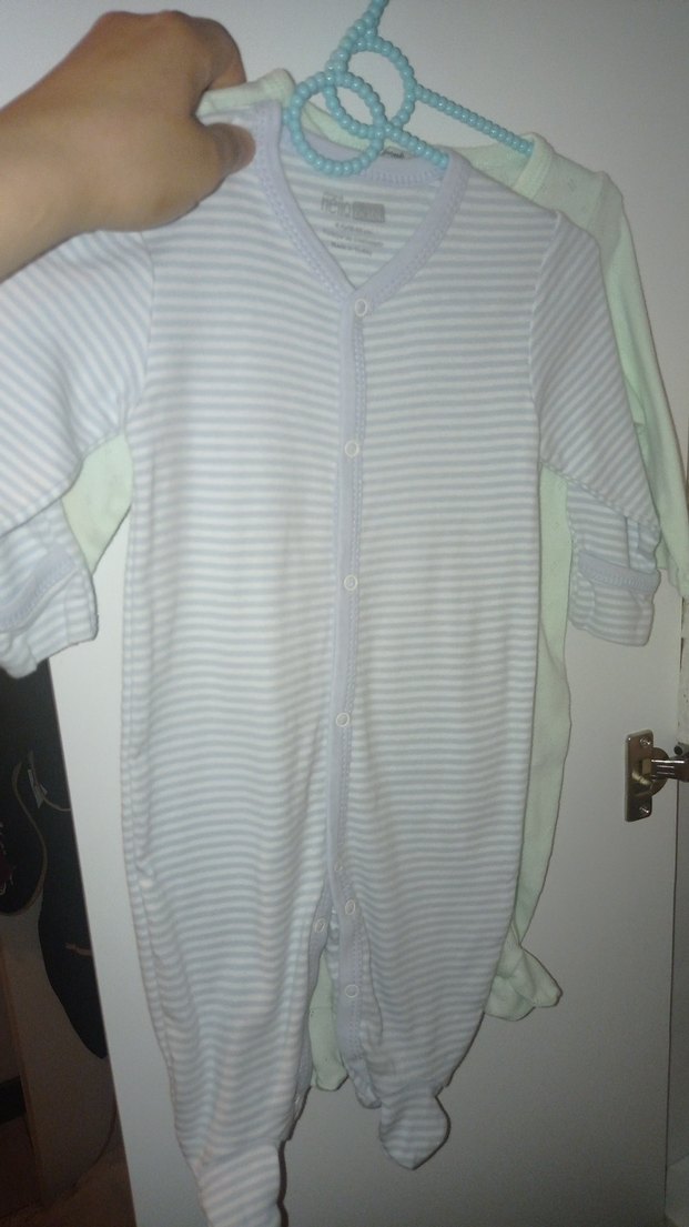 Bebek Erkek Hastane Tulumu Beyaz Uzun Kollu - Görsel 2