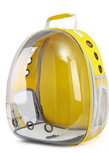 Pastel Pembe Şeffaf Kedi Taşıma Sırt Çantası - Görsel 3