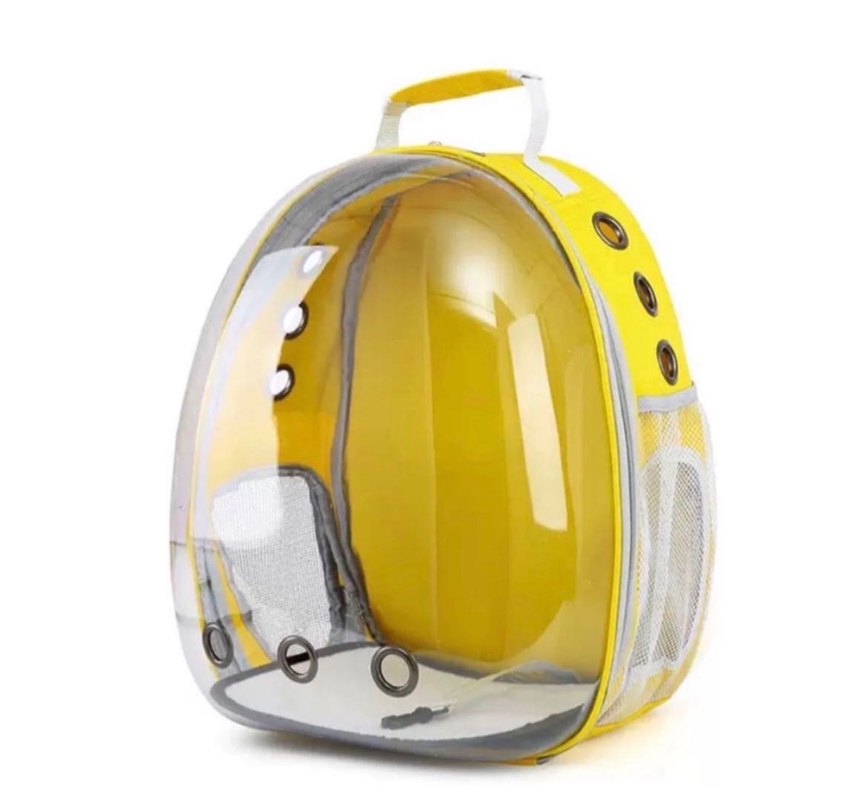 Pastel Pembe Şeffaf Kedi Taşıma Sırt Çantası - Görsel 3