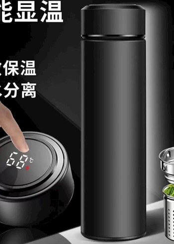 Siyah Akıllı Termos Matara - Görsel 3