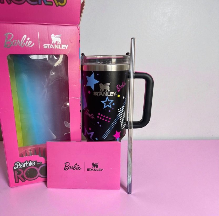Barbie Stanley Renkli Termos Bardak - Görsel 2