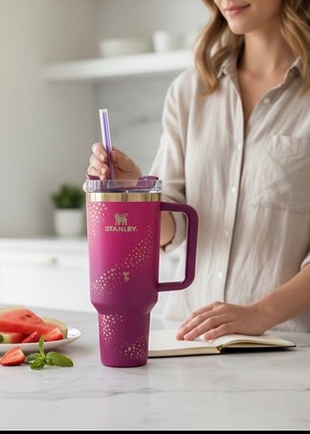 Stanley Renkli Pembe Termos Bardak - Görsel 2
