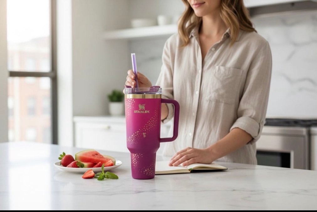 Stanley Renkli Pembe Termos Bardak - Görsel 2
