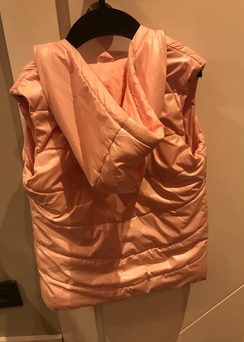 Kız Çocuk Parlak Pembe Fermuarlı Yelek - Görsel 3