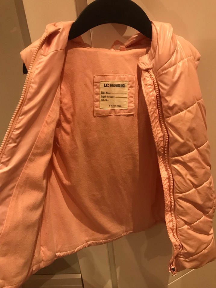 Kız Çocuk Parlak Pembe Fermuarlı Yelek - Görsel 4