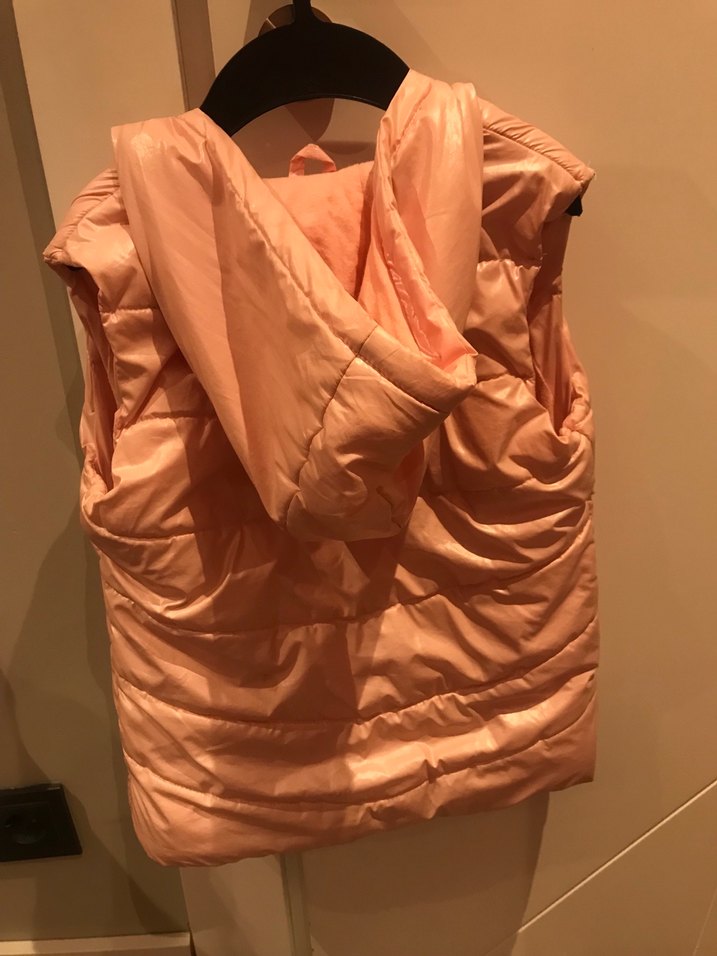 Kız Çocuk Parlak Pembe Fermuarlı Yelek - Görsel 3