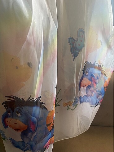 Taç Winnie the pooh desen çocuk tül perde