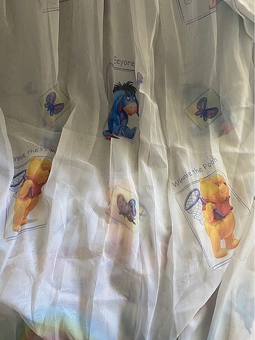Winnie the pooh desen çocuk tül perde