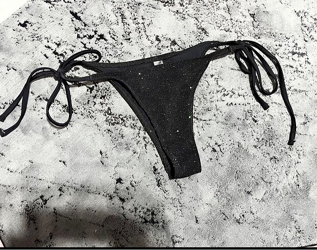 Siyah Simli Brazilian Bikini Altı